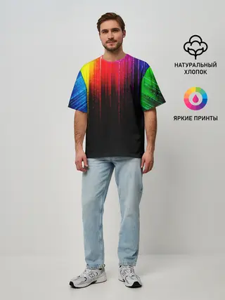 Мужская футболка оверсайз / КРАСКИ ГРАДИЕНТ