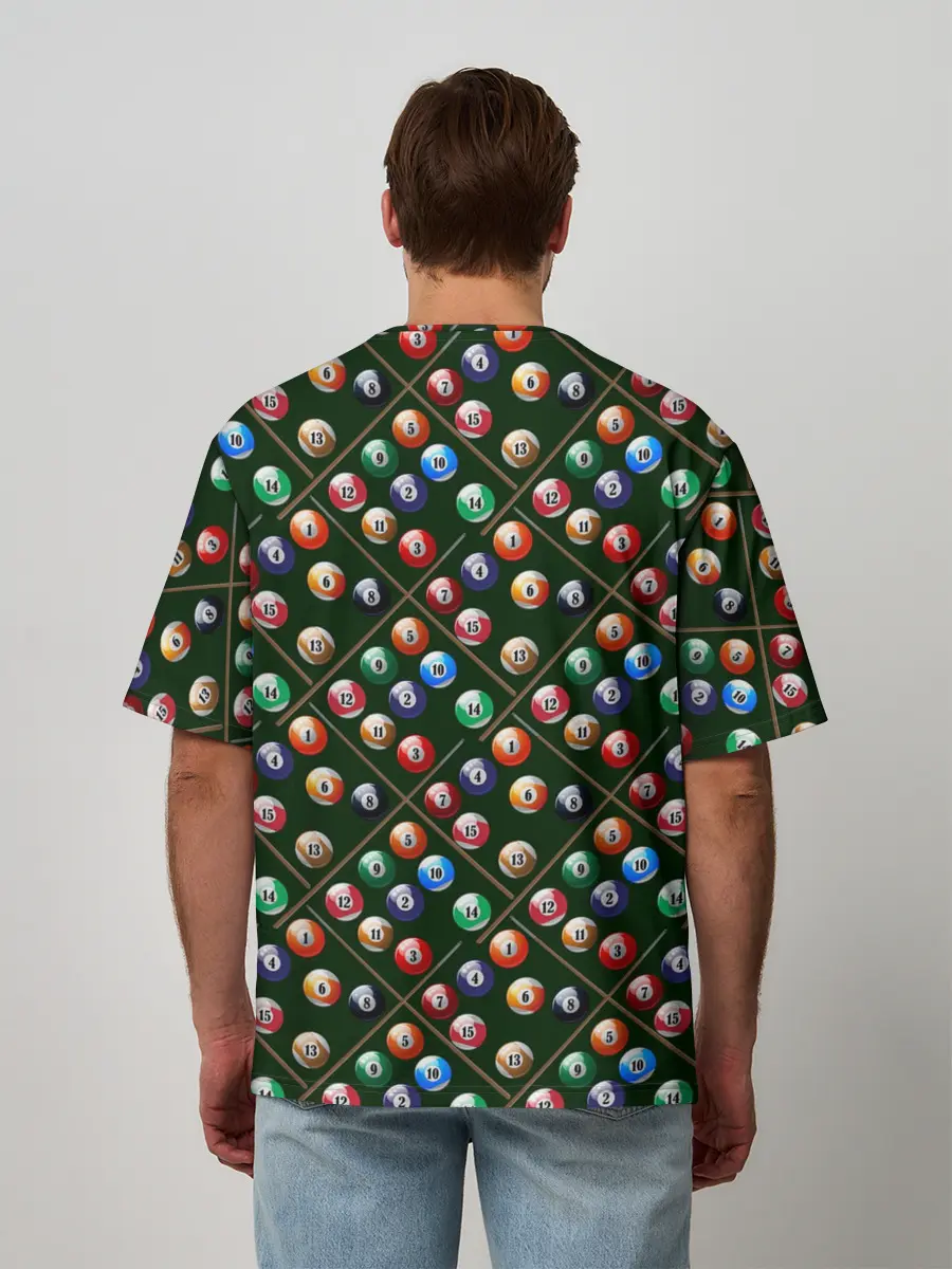 Мужская футболка оверсайз / Бильярд