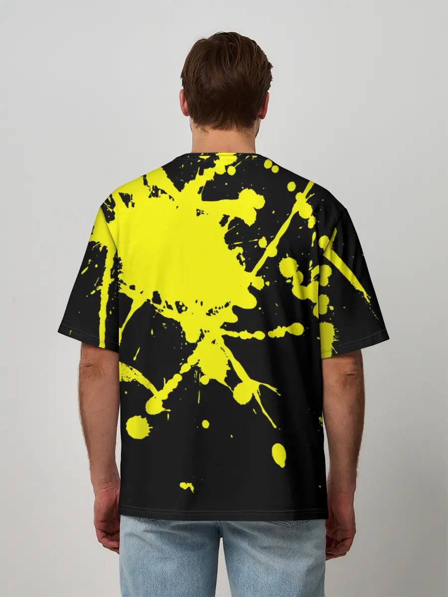 Мужская футболка оверсайз / Хвост Феи желтые брызги