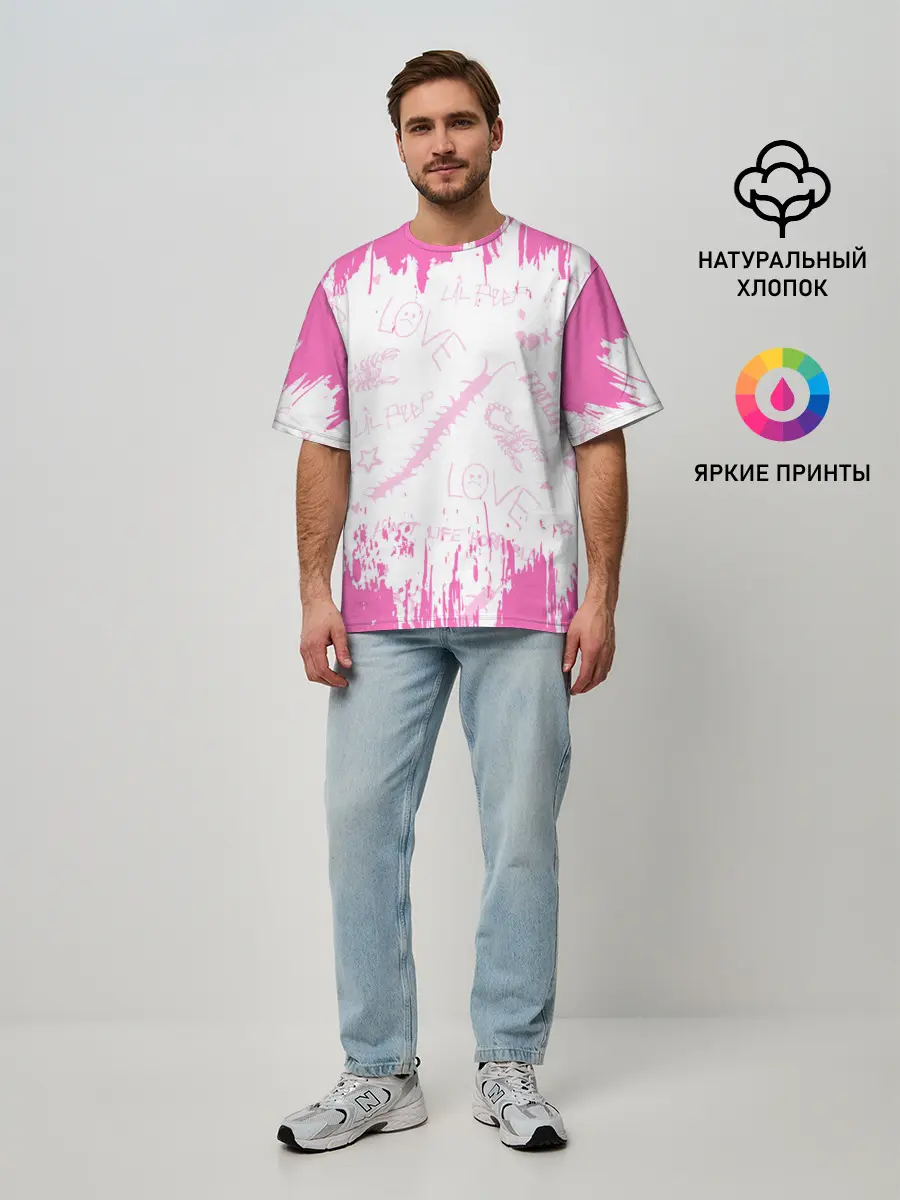 Мужская футболка оверсайз / LIL PEEP / ЛИЛ ПИП