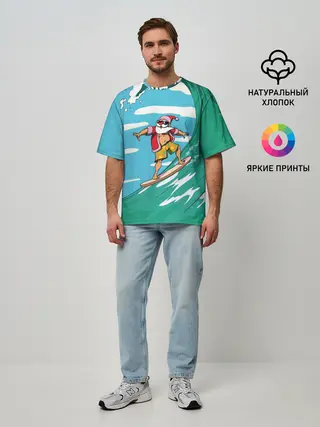 Мужская футболка оверсайз / Cool Santa