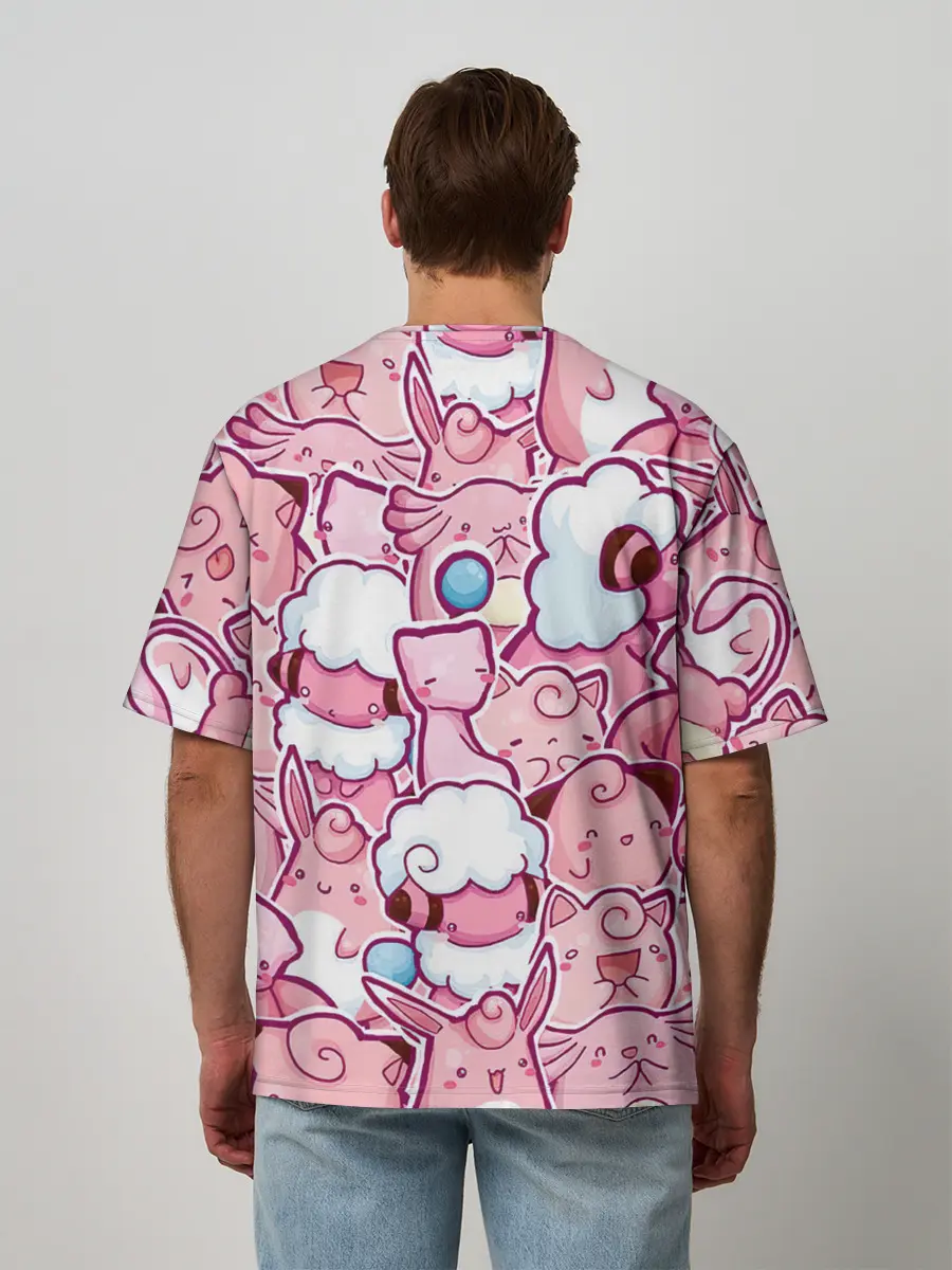 Мужская футболка оверсайз / Розовое собрание