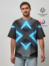 Мужская футболка оверсайз / НЕОНОВЫЕ СТРЕЛКИ 3D