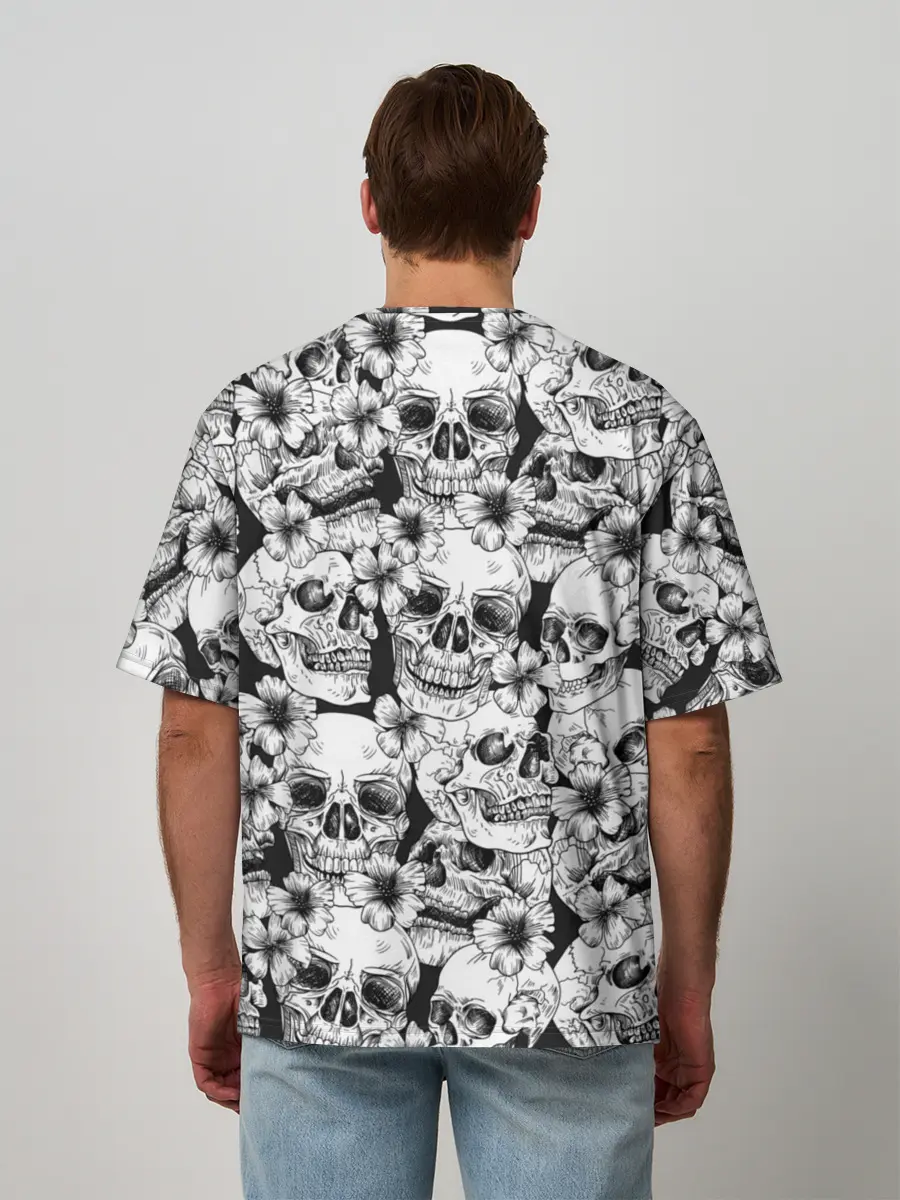 Мужская футболка оверсайз / Черепа