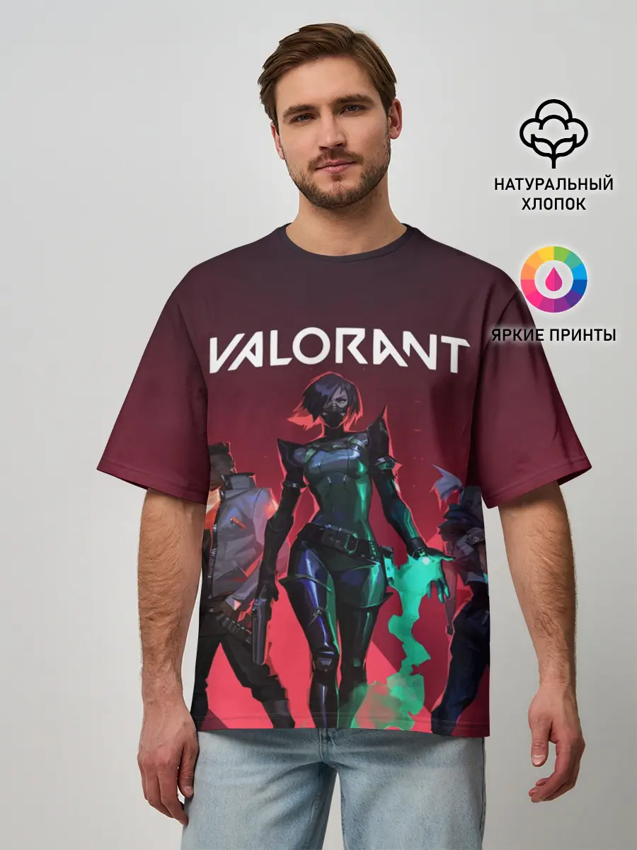 Мужская футболка оверсайз / Valorant