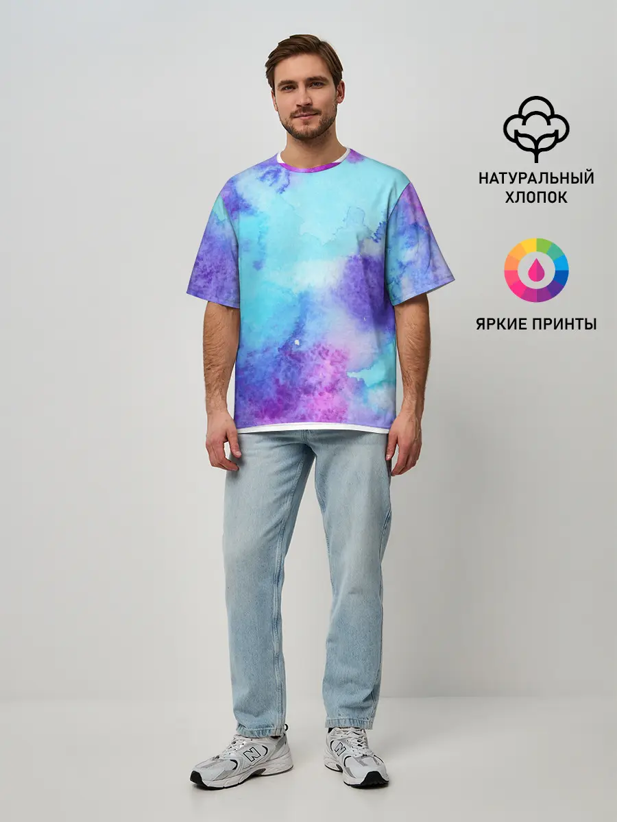 Мужская футболка оверсайз / Краски