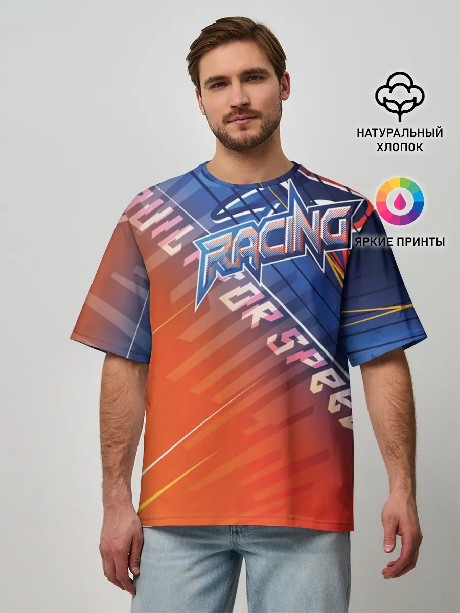 Мужская футболка оверсайз / Форма для мотокросса FOX