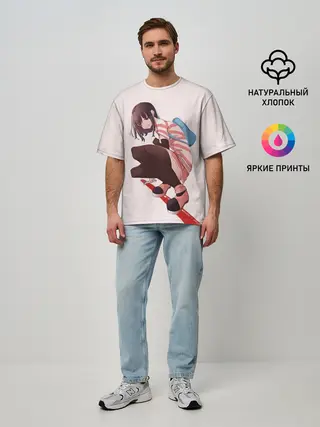 Мужская футболка оверсайз / Обычная девушка