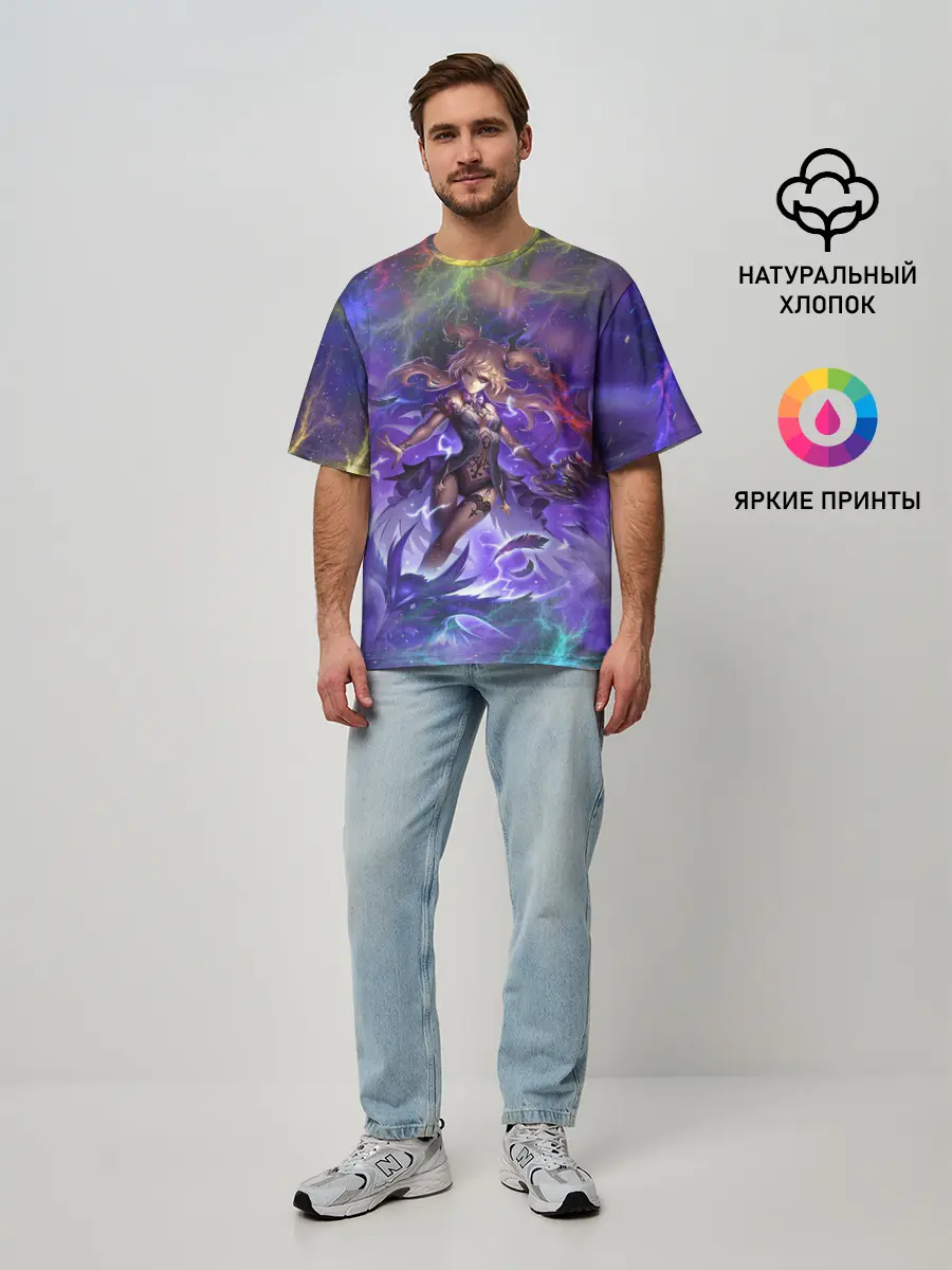 Мужская футболка оверсайз / Ифрит | Геншин Импакт