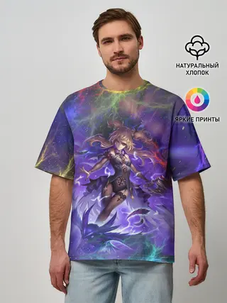 Мужская футболка оверсайз / Ифрит | Геншин Импакт