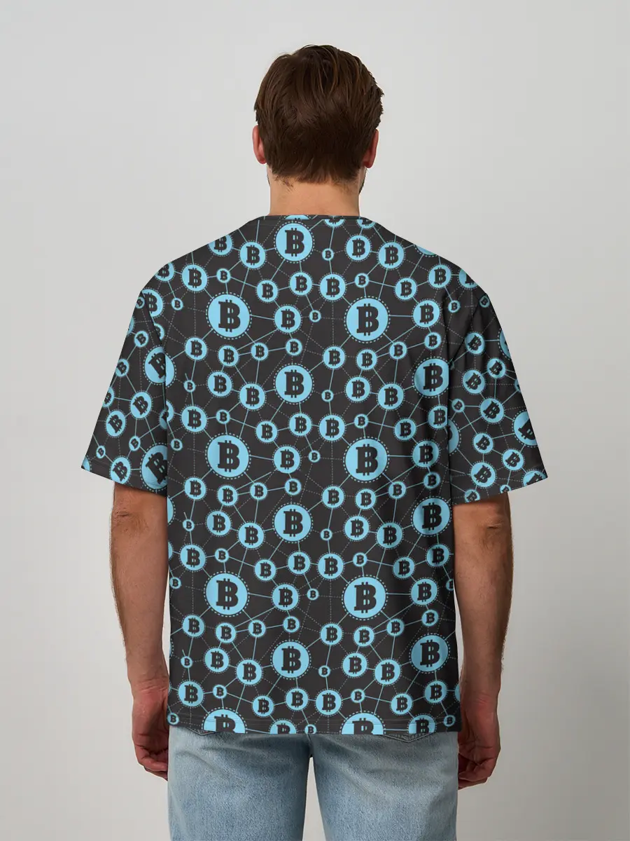 Мужская футболка оверсайз / Bitcoin