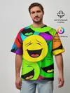 Мужская футболка оверсайз / ВЕСЁЛЫЕ СМАЙЛИКИ.