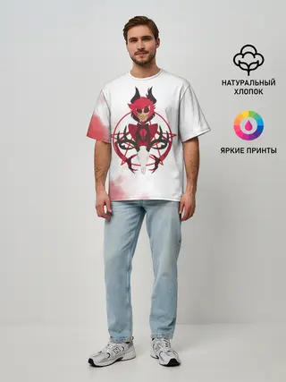 Мужская футболка оверсайз / Hazbin Hotel