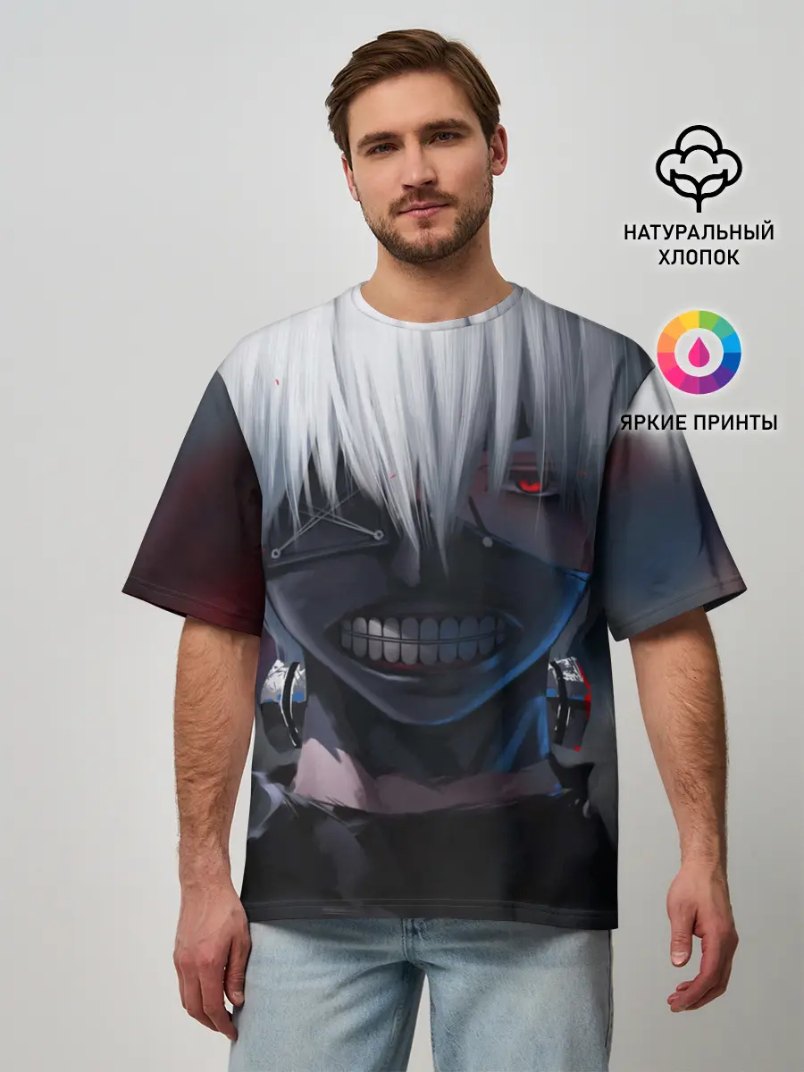 Мужская футболка оверсайз / TOKYO GHOUL | ТОКИЙСКИЙ ГУЛЬ