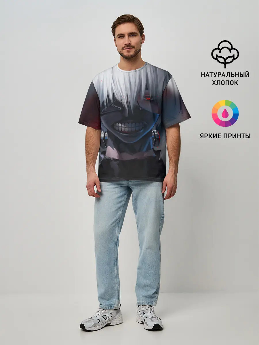 Мужская футболка оверсайз / TOKYO GHOUL | ТОКИЙСКИЙ ГУЛЬ