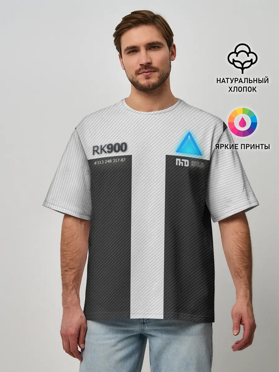 Мужская футболка оверсайз / Connor Detroit: Become Human