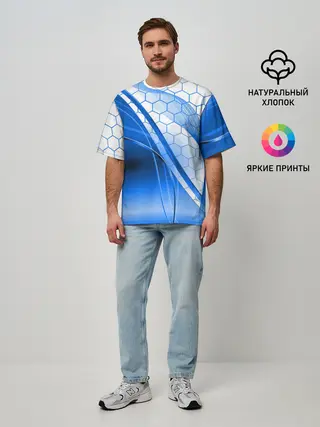 Мужская футболка оверсайз / ABSTRACT BLUE