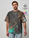 Мужская футболка оверсайз / Palm glitch art