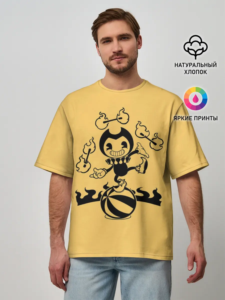 Мужская футболка оверсайз / Bendy And The Ink Machine