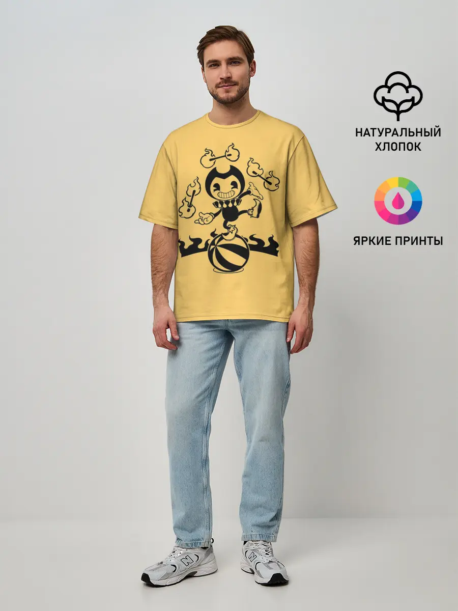 Мужская футболка оверсайз / Bendy And The Ink Machine