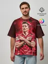 Мужская футболка оверсайз / Левандовски | Lewandowski | 9