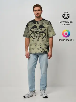 Мужская футболка оверсайз / Чёрный клевер Черные быки