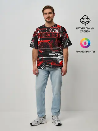 Мужская футболка оверсайз / Minecraft