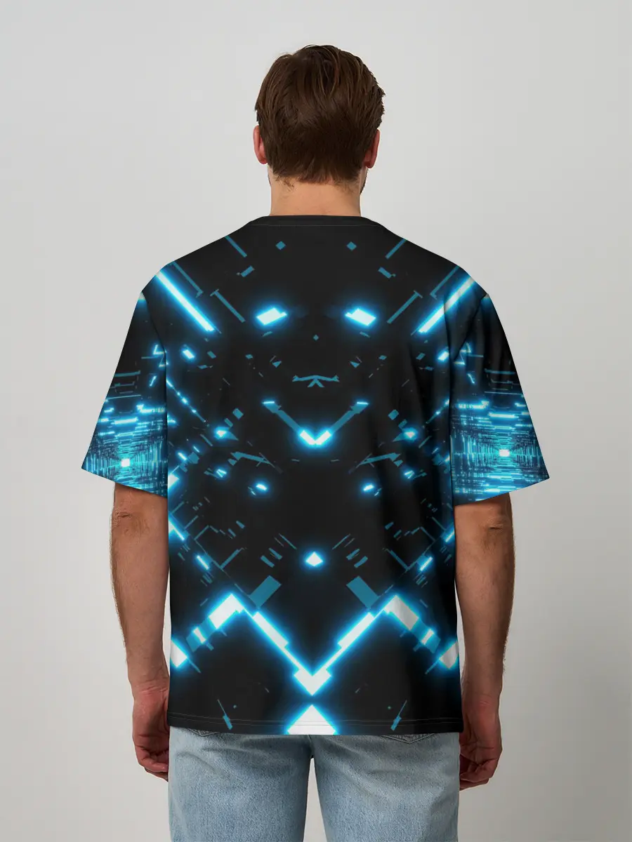 Мужская футболка оверсайз / Neon Lights
