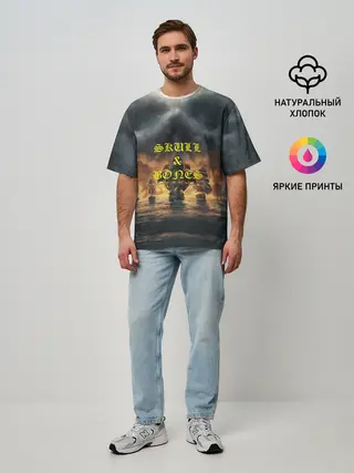 Мужская футболка оверсайз / Skull & Bones | Пираты