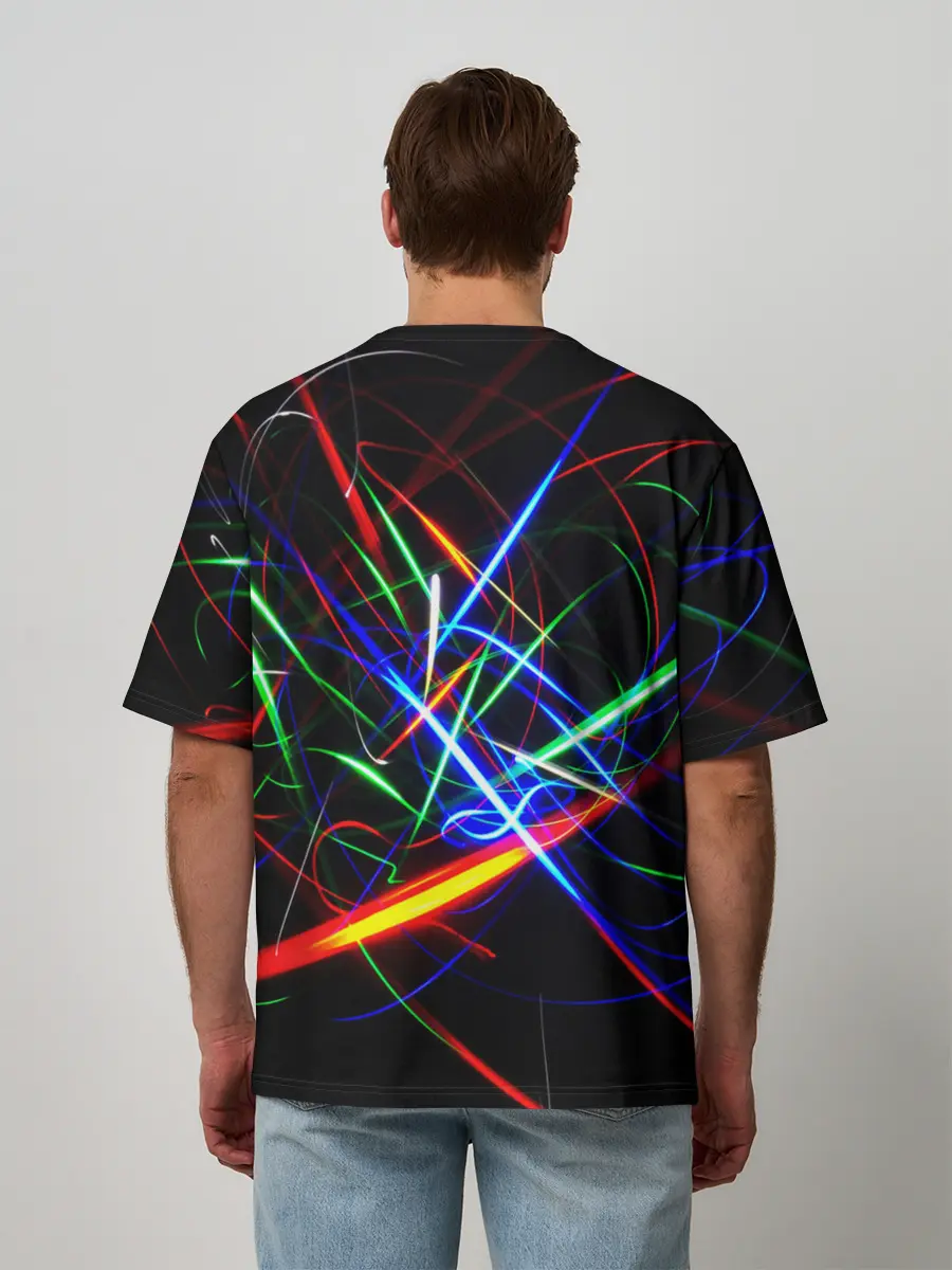 Мужская футболка оверсайз / ФРАКТАЛЬНЫЕ ИСКРЫ