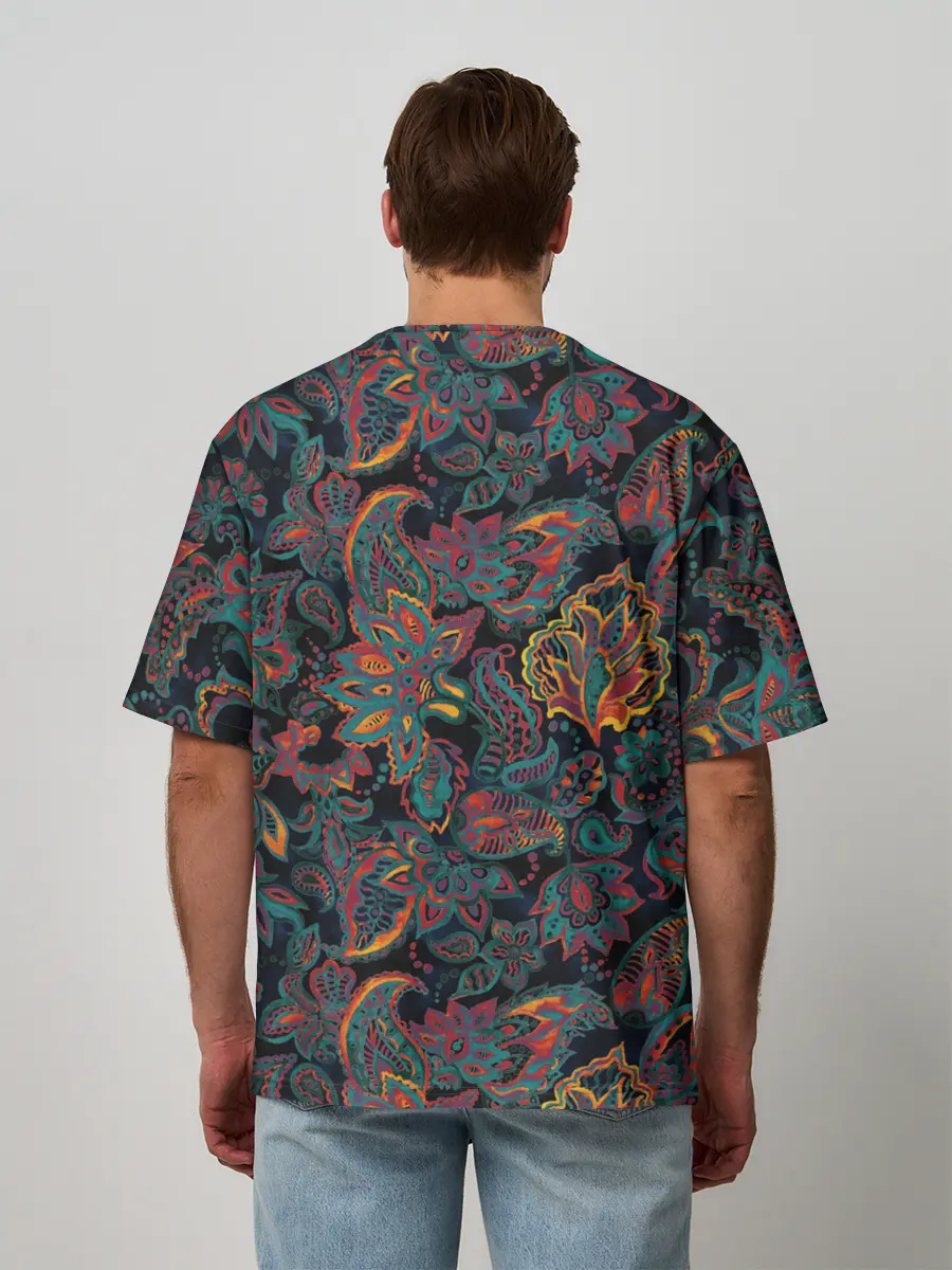 Мужская футболка оверсайз / Узор пейсли