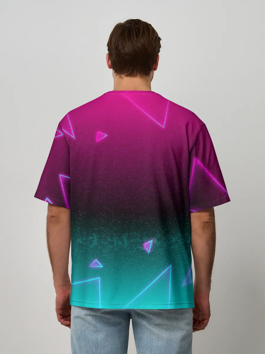 Мужская футболка оверсайз / НЕОНОВЫЙ ЧУЖОЙ