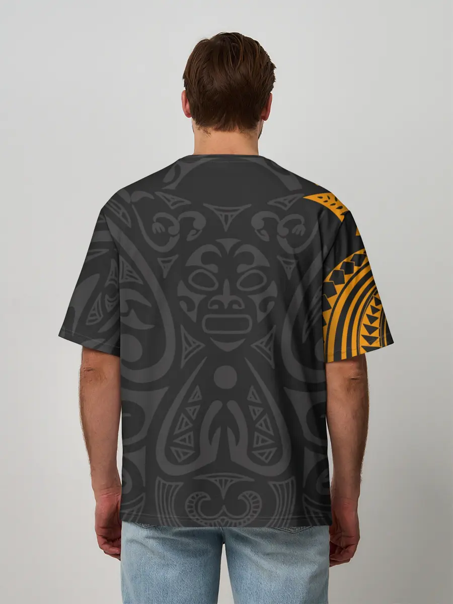 Мужская футболка оверсайз / Polynesian tattoo