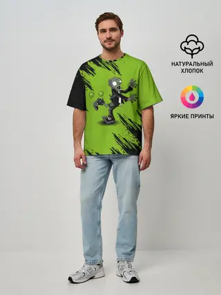 Мужская футболка оверсайз / Plants vs. Zombies