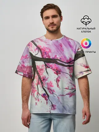 Мужская футболка оверсайз / ОДИН ДЕНЬ В ЯПОНИИ