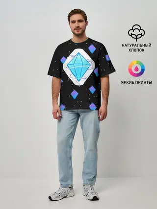 Мужская футболка оверсайз / Алмаз