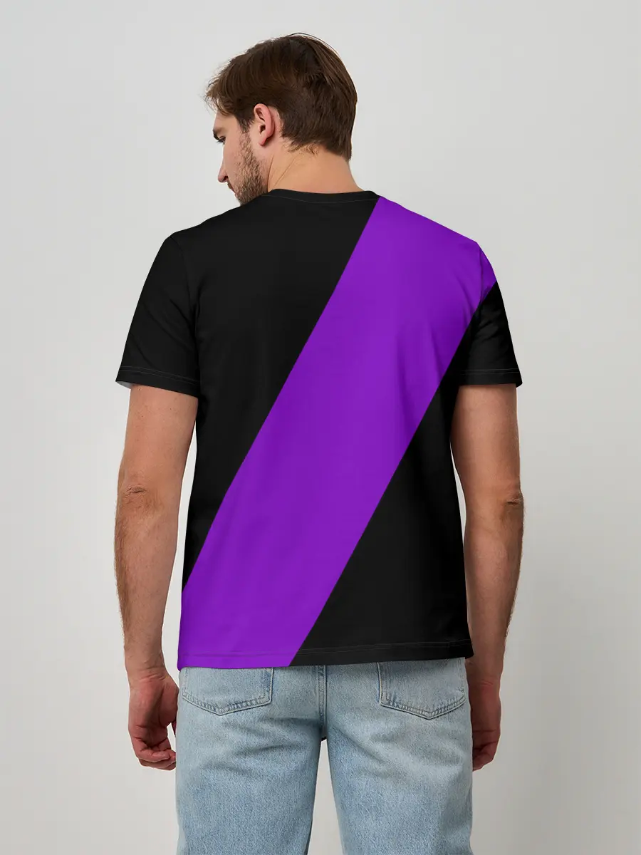 Мужская базовая футболка / Чёрный клевер демон в сиреневом