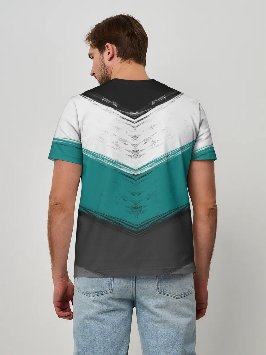 Мужская базовая футболка / Полосатый абстрактный принт