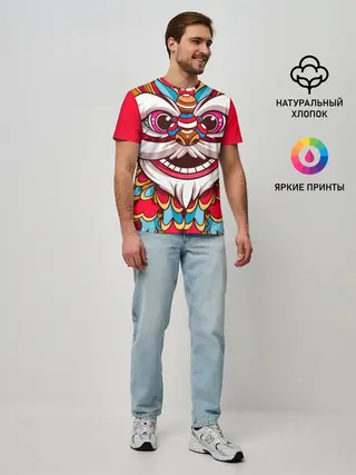 Мужская базовая футболка / Морда Азиатского Льва