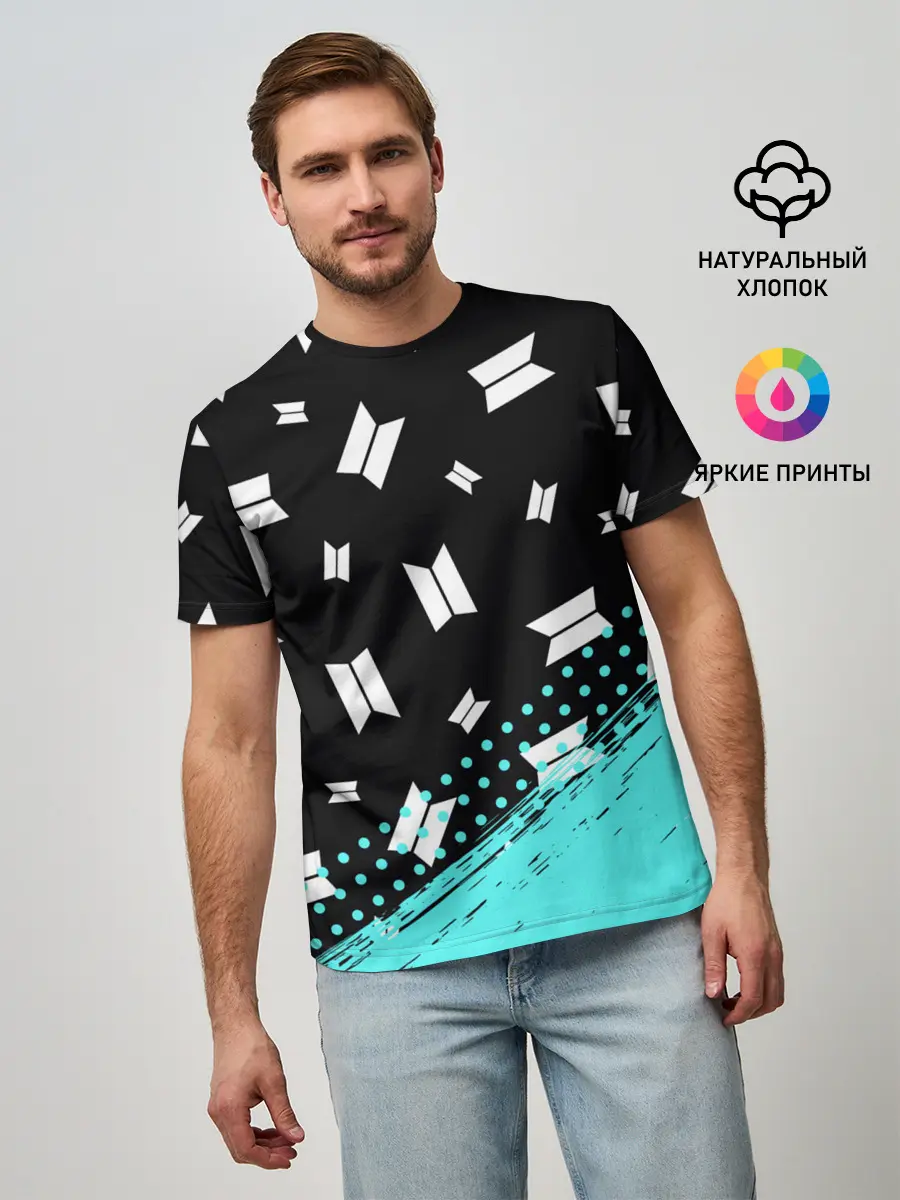 Мужская базовая футболка / BTS / БТС