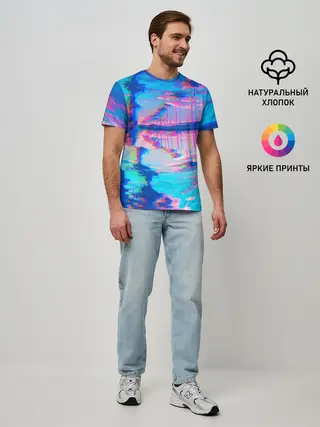 Мужская базовая футболка / ГАВАЙИ ГЛИТЧ