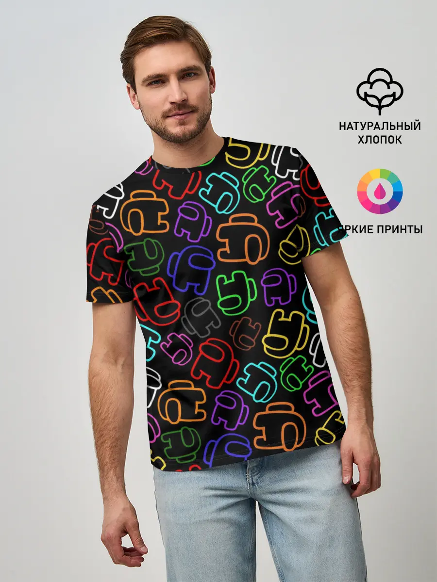 Мужская базовая футболка / AMONG US NEON