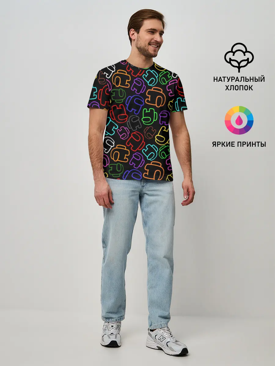 Мужская базовая футболка / AMONG US NEON