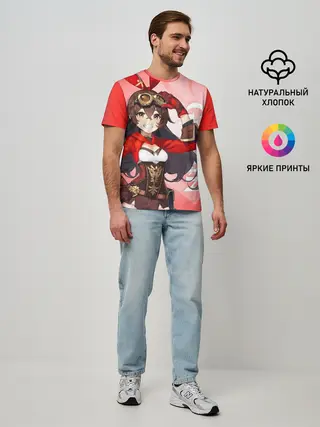 Мужская базовая футболка / GENSHIN IMPACT, ЭМБЕР,