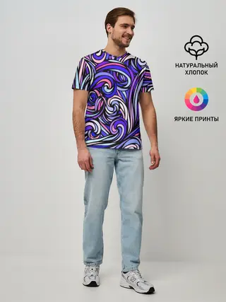 Мужская базовая футболка / Волны