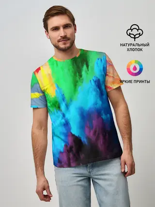 Мужская базовая футболка / РАЗНОЦВЕТНЫЕ КРАСКИ