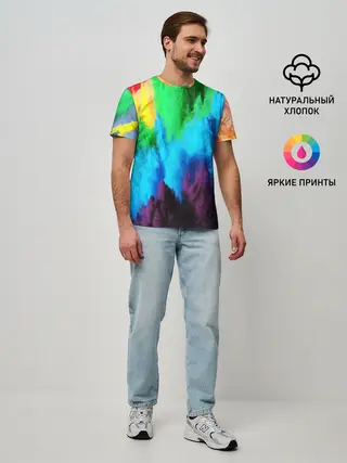Мужская базовая футболка / РАЗНОЦВЕТНЫЕ КРАСКИ