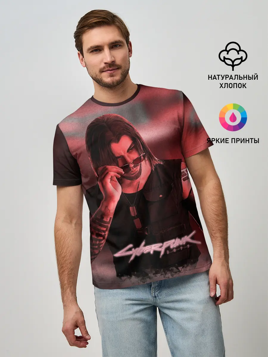 Мужская базовая футболка / Johnny Silverhand Cyberpunk