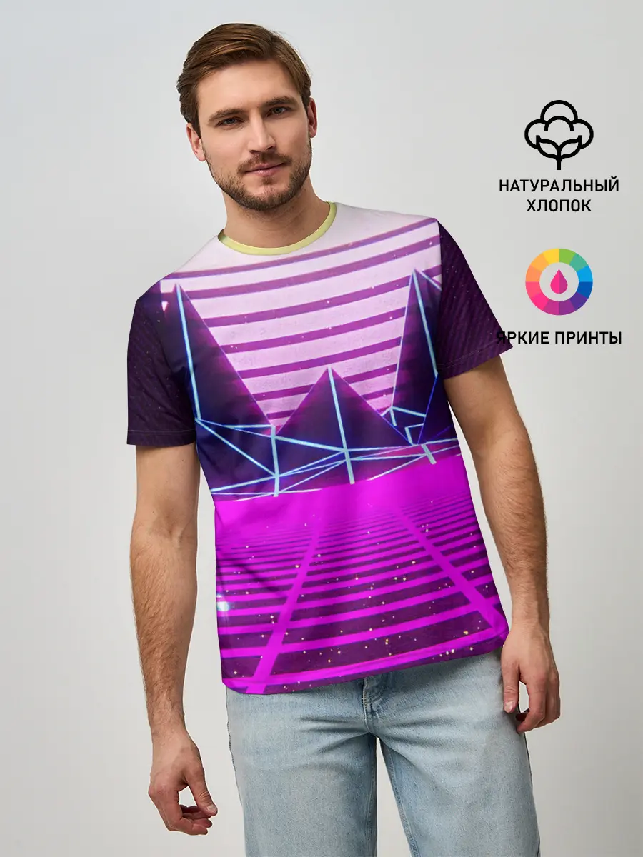 Мужская базовая футболка / Synthwave