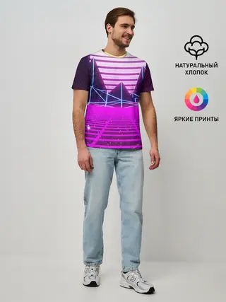 Мужская базовая футболка / Synthwave